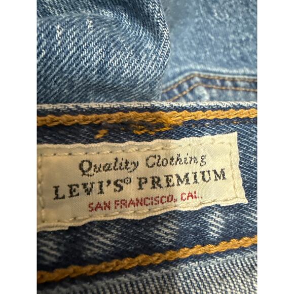 Levi's Wedgie Women's Blue Distressed High Rise Crop Skinny Denim Jeans Size 24 - Picture 5 of 7